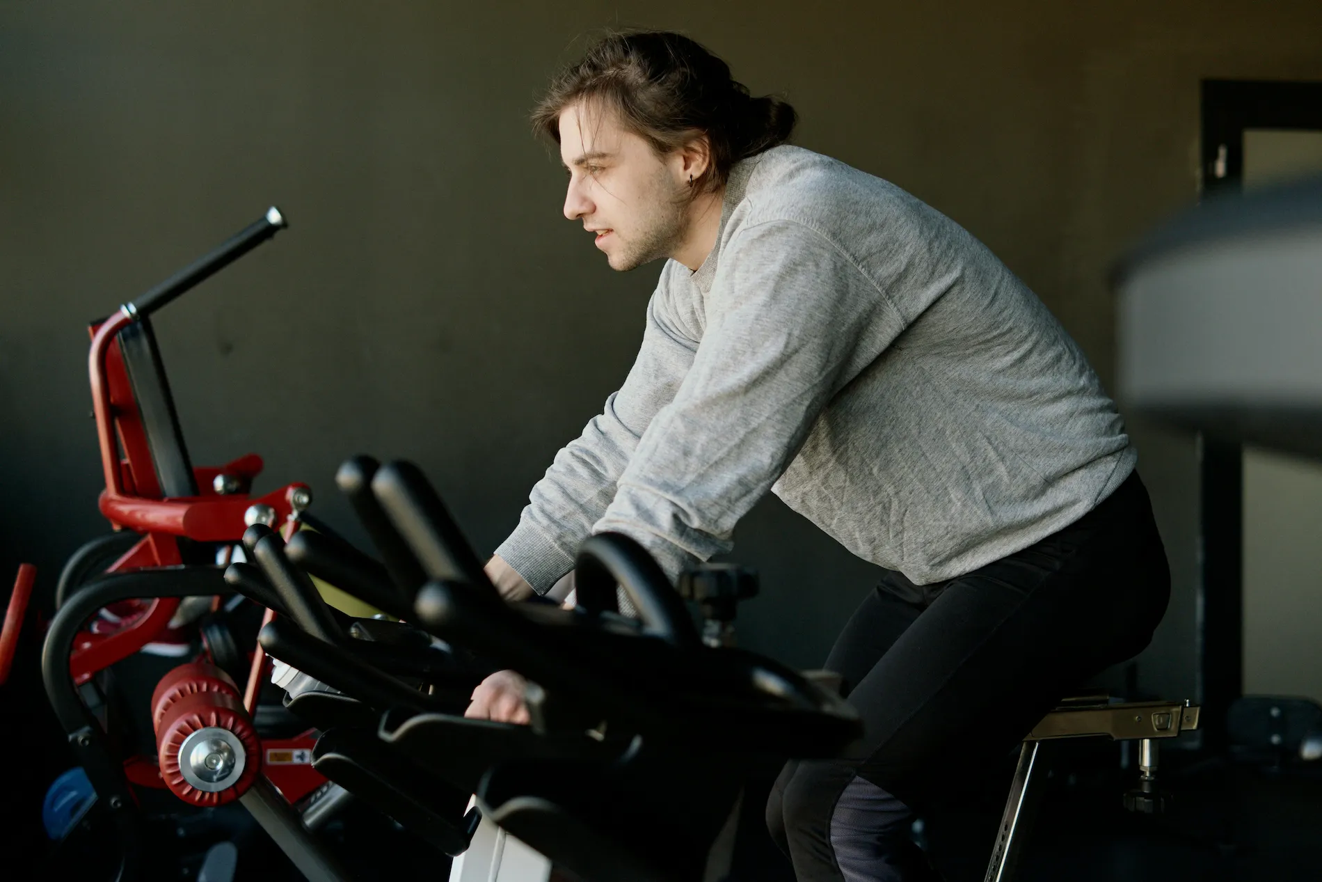 exercise bike in coworking space