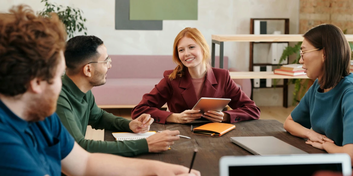 People working in a rural coworking space