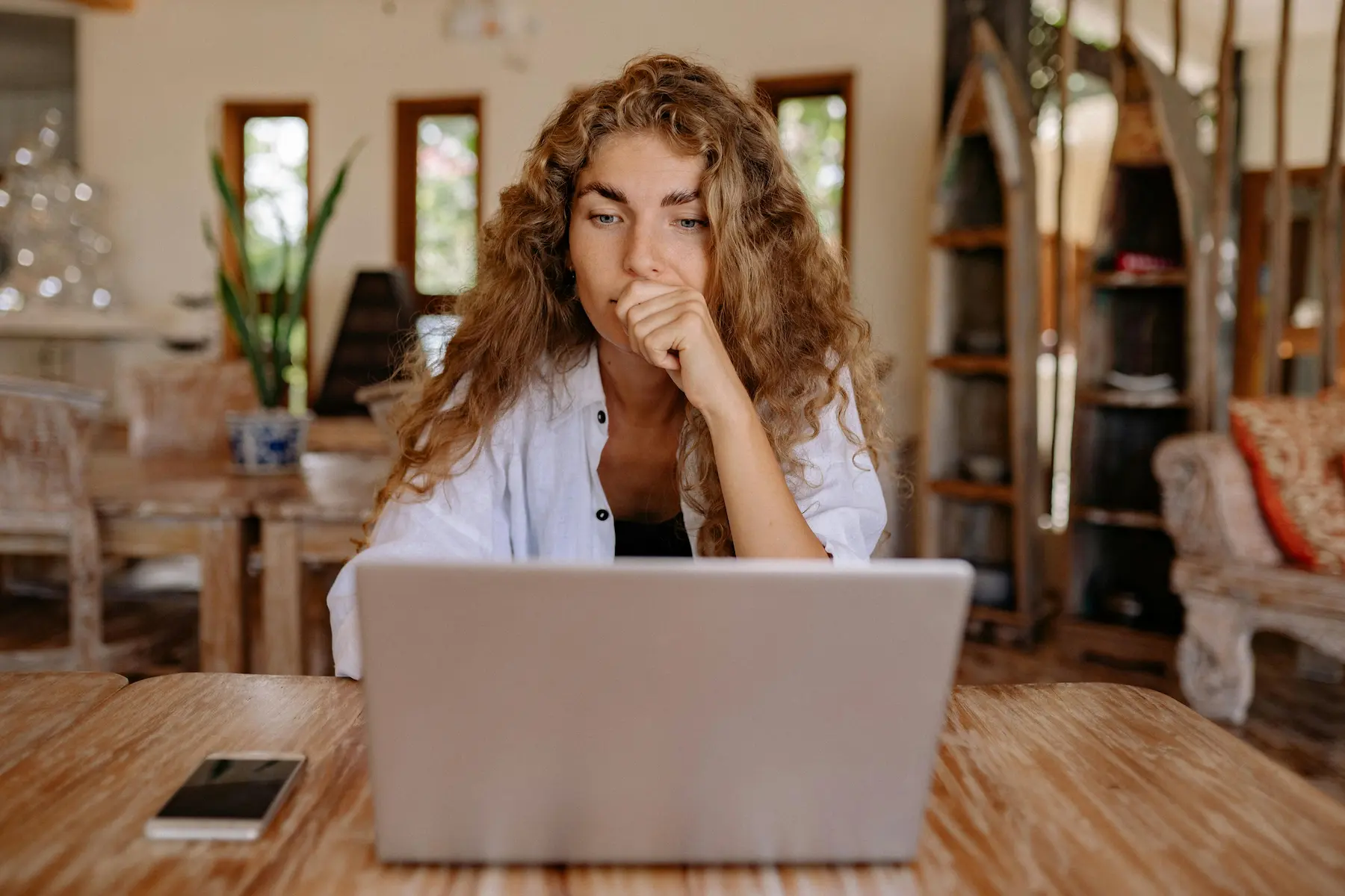 Person working on a computer in a coworking space