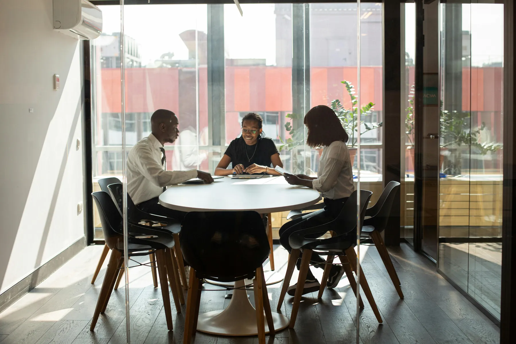 People working in a coworking space