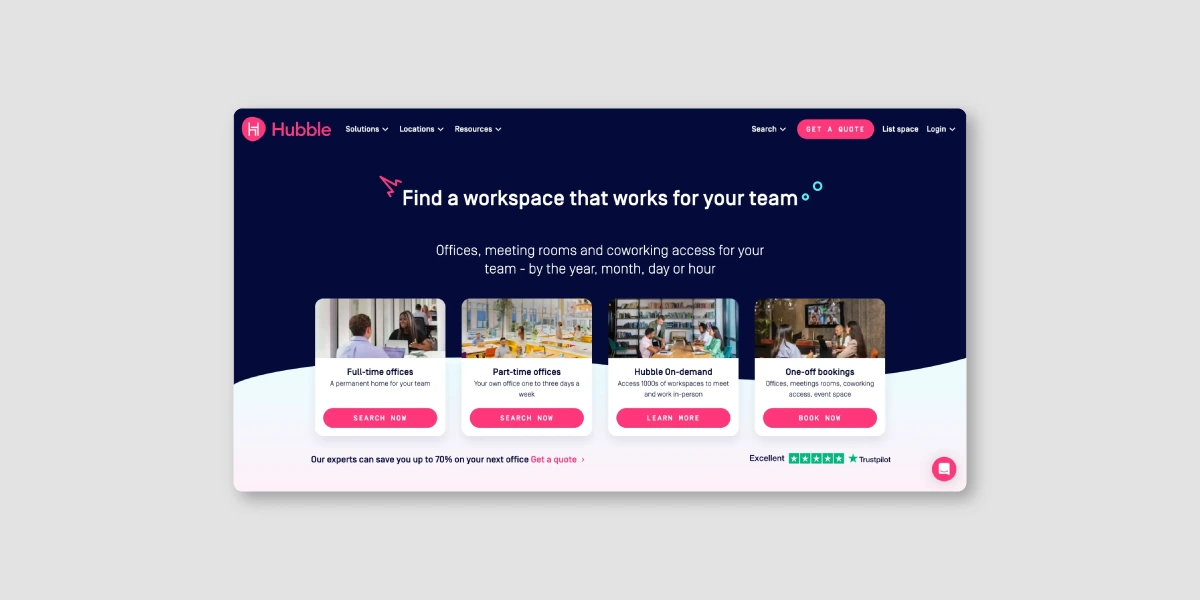 Hubble HQ - Websites for coworking spaces