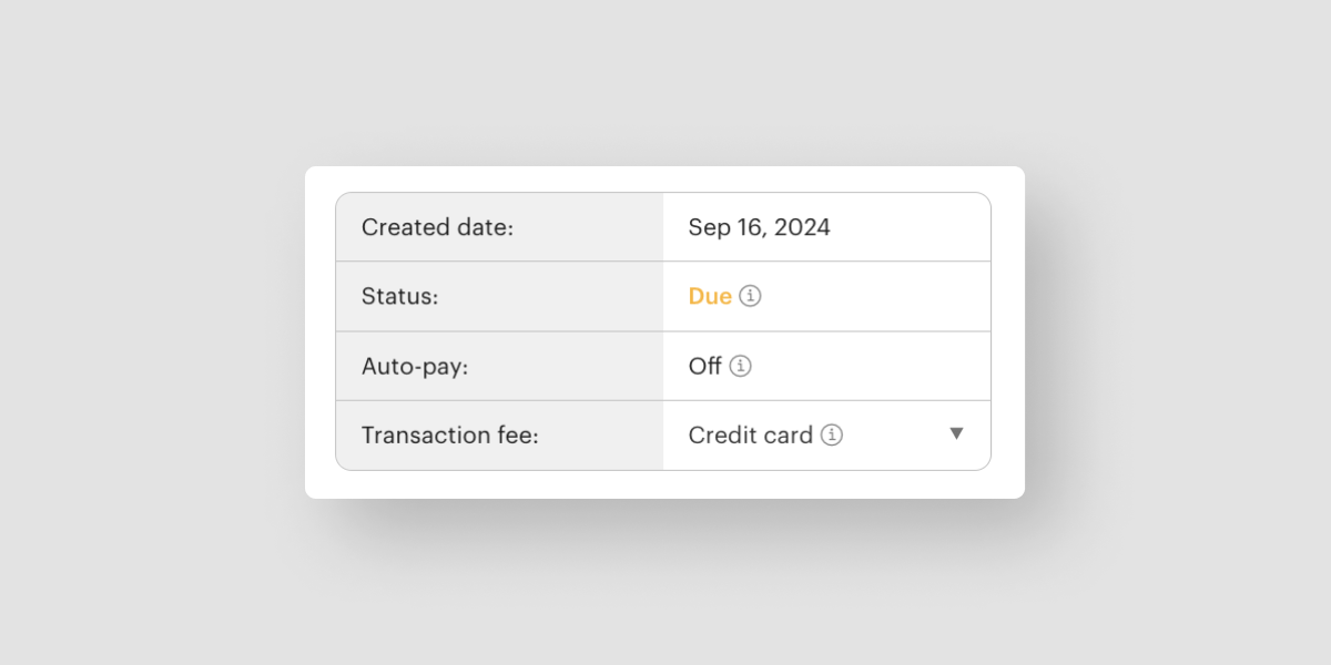 Select which processing fee is shown on your Optix invoice