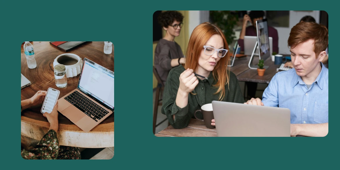 People working in a coworking space on their computer