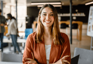 Woman in coworking space