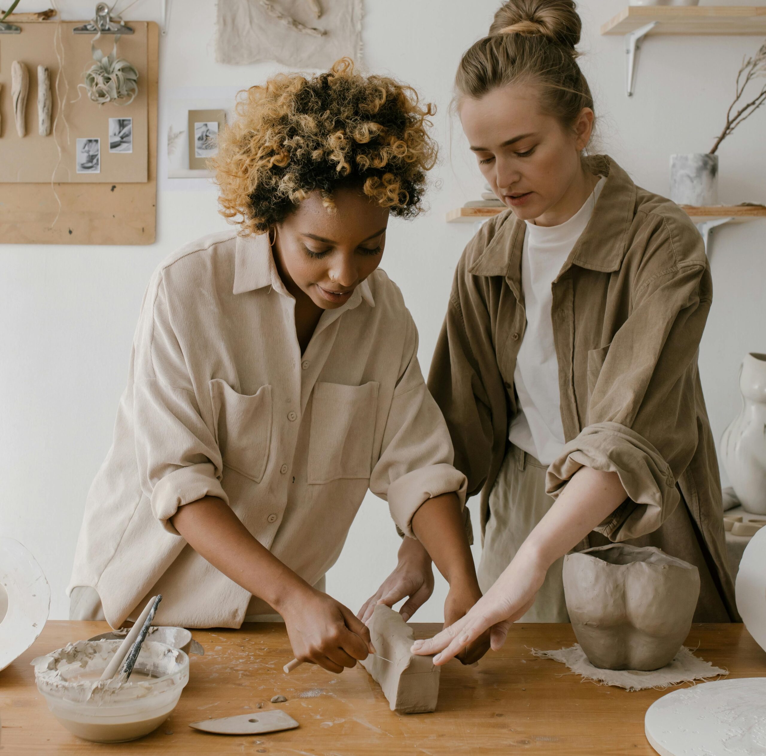 Creative people working in a coworking space