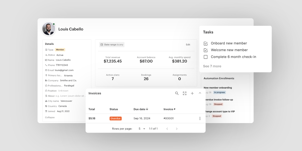 The User Account Panel in Optix